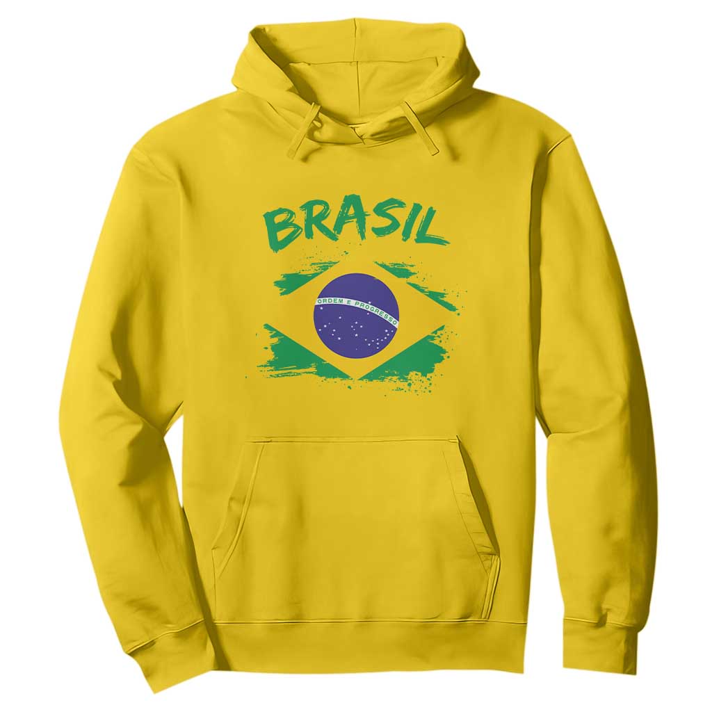 Vintage Brasil Flag Hoodie Brazilian Heritage Pride