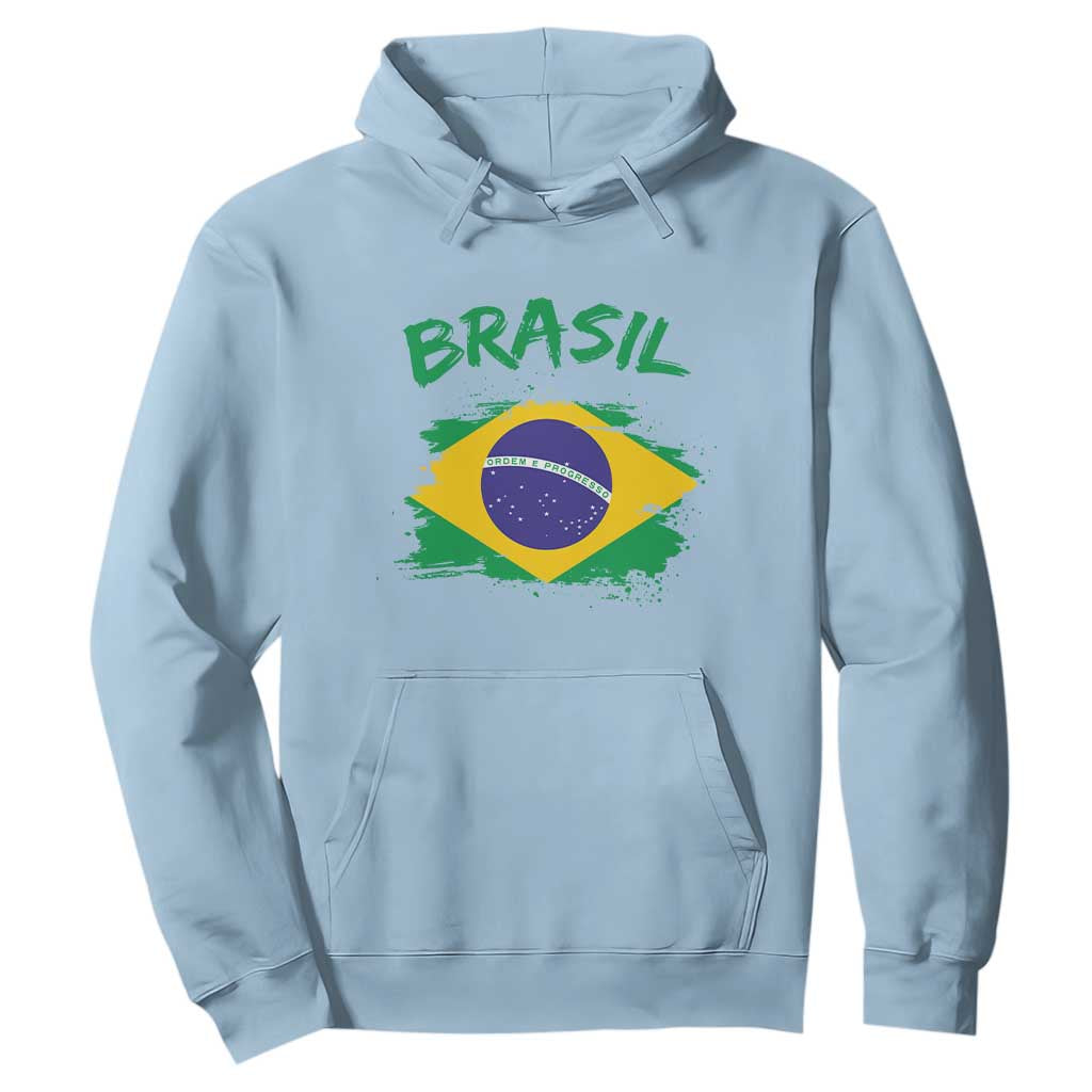 Vintage Brasil Flag Hoodie Brazilian Heritage Pride