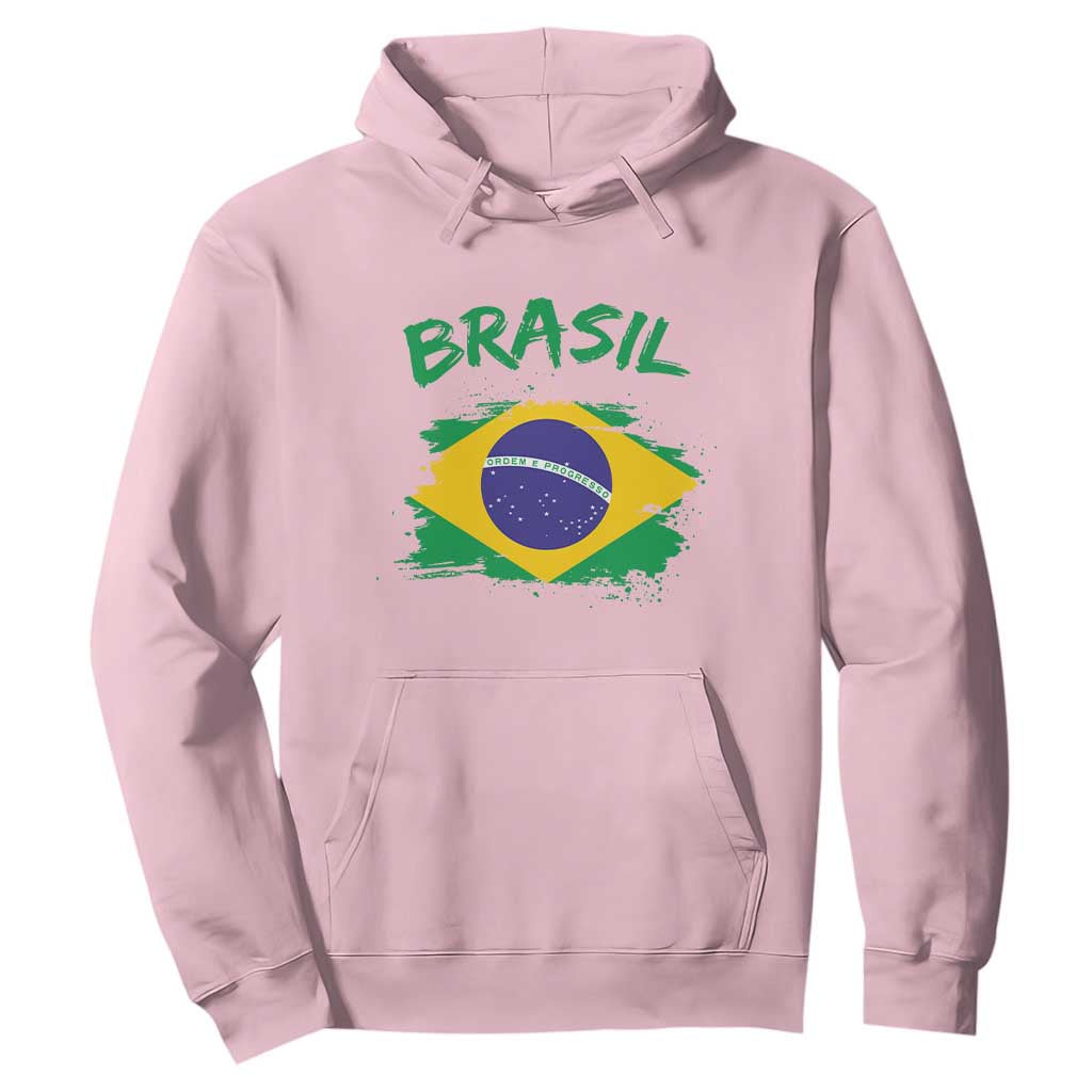 Vintage Brasil Flag Hoodie Brazilian Heritage Pride