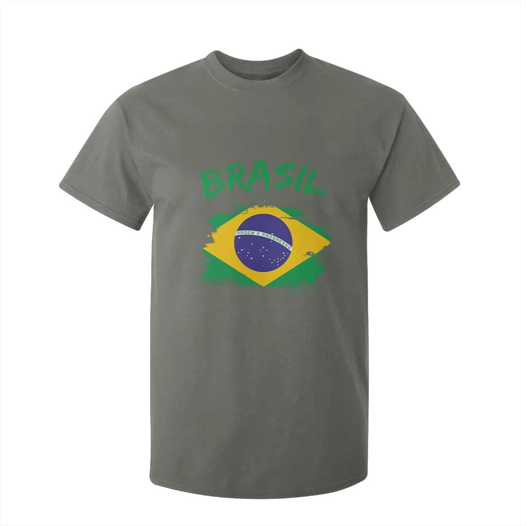 Vintage Brasil Flag T Shirt For Kid Brazilian Heritage Pride