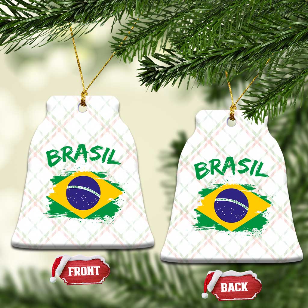 Vintage Brasil Flag Ceramic Ornament Brazilian Heritage Pride