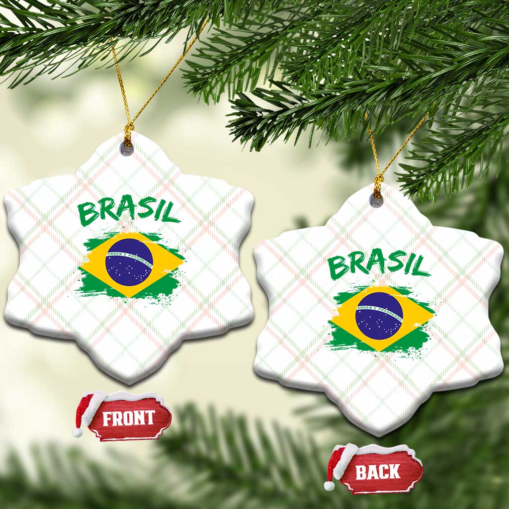 Vintage Brasil Flag Ceramic Ornament Brazilian Heritage Pride