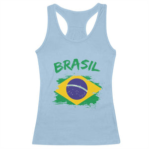 Vintage Brasil Flag Racerback Tank Top Brazilian Heritage Pride