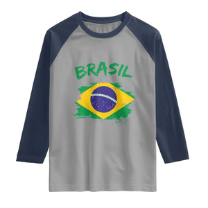 Vintage Brasil Flag Raglan Shirt Brazilian Heritage Pride