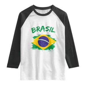 Vintage Brasil Flag Raglan Shirt Brazilian Heritage Pride