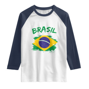 Vintage Brasil Flag Raglan Shirt Brazilian Heritage Pride