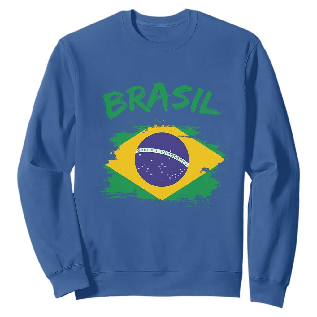 Vintage Brasil Flag Sweatshirt Brazilian Heritage Pride