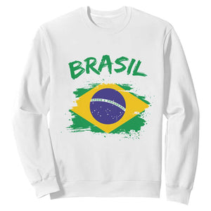 Vintage Brasil Flag Sweatshirt Brazilian Heritage Pride