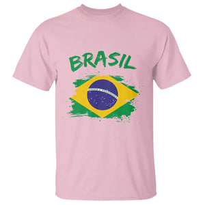 Vintage Brasil Flag T Shirt Brazilian Heritage Pride