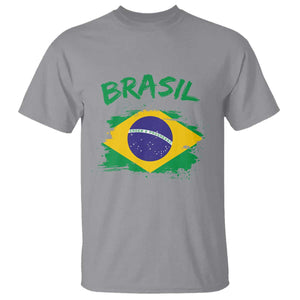 Vintage Brasil Flag T Shirt Brazilian Heritage Pride