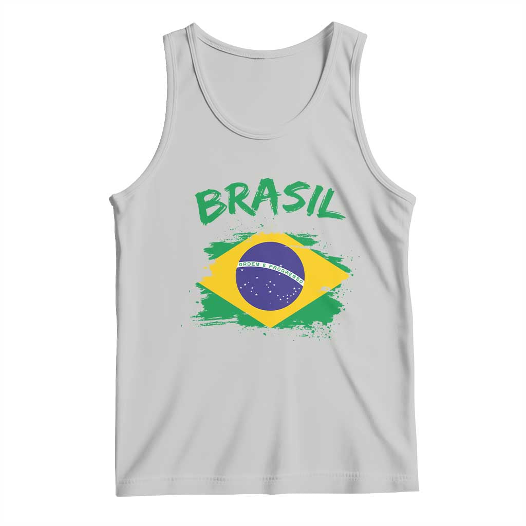 Vintage Brasil Flag Tank Top Brazilian Heritage Pride