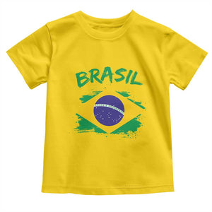 Vintage Brasil Flag Toddler T Shirt Brazilian Heritage Pride