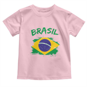 Vintage Brasil Flag Toddler T Shirt Brazilian Heritage Pride