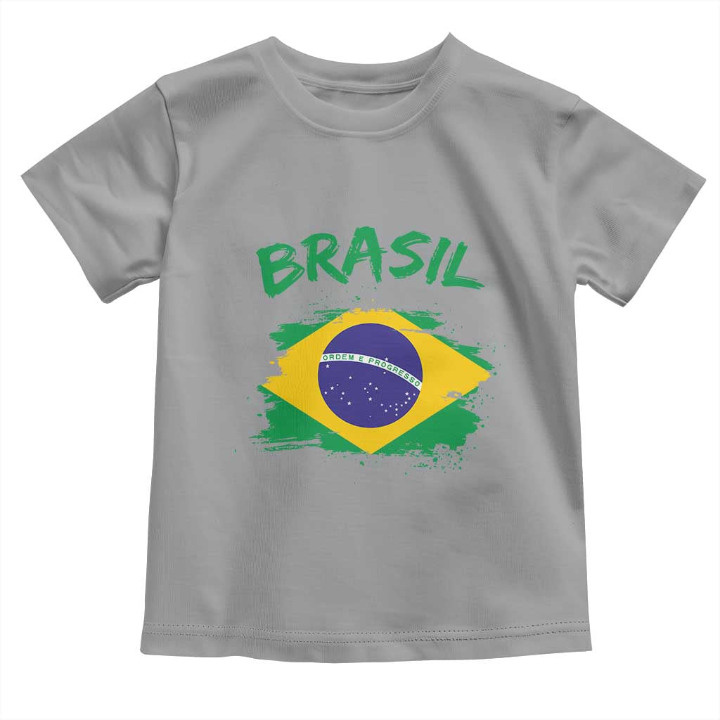 Vintage Brasil Flag Toddler T Shirt Brazilian Heritage Pride