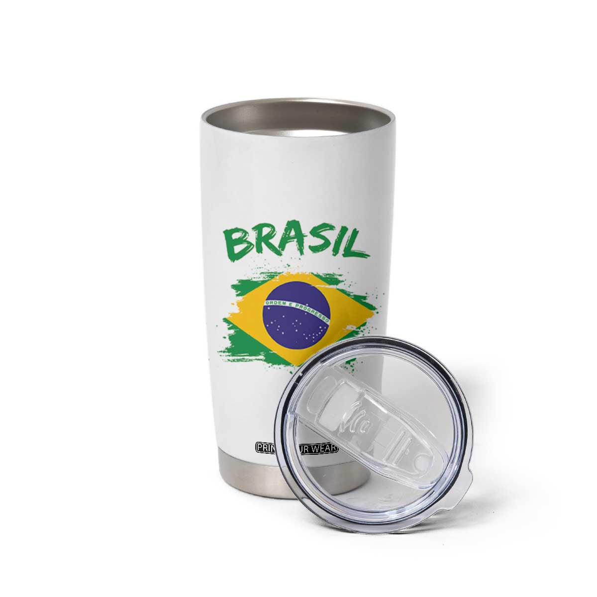 Vintage Brasil Flag Tumbler Cup Brazilian Heritage Pride
