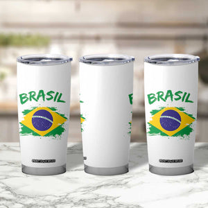 Vintage Brasil Flag Tumbler Cup Brazilian Heritage Pride