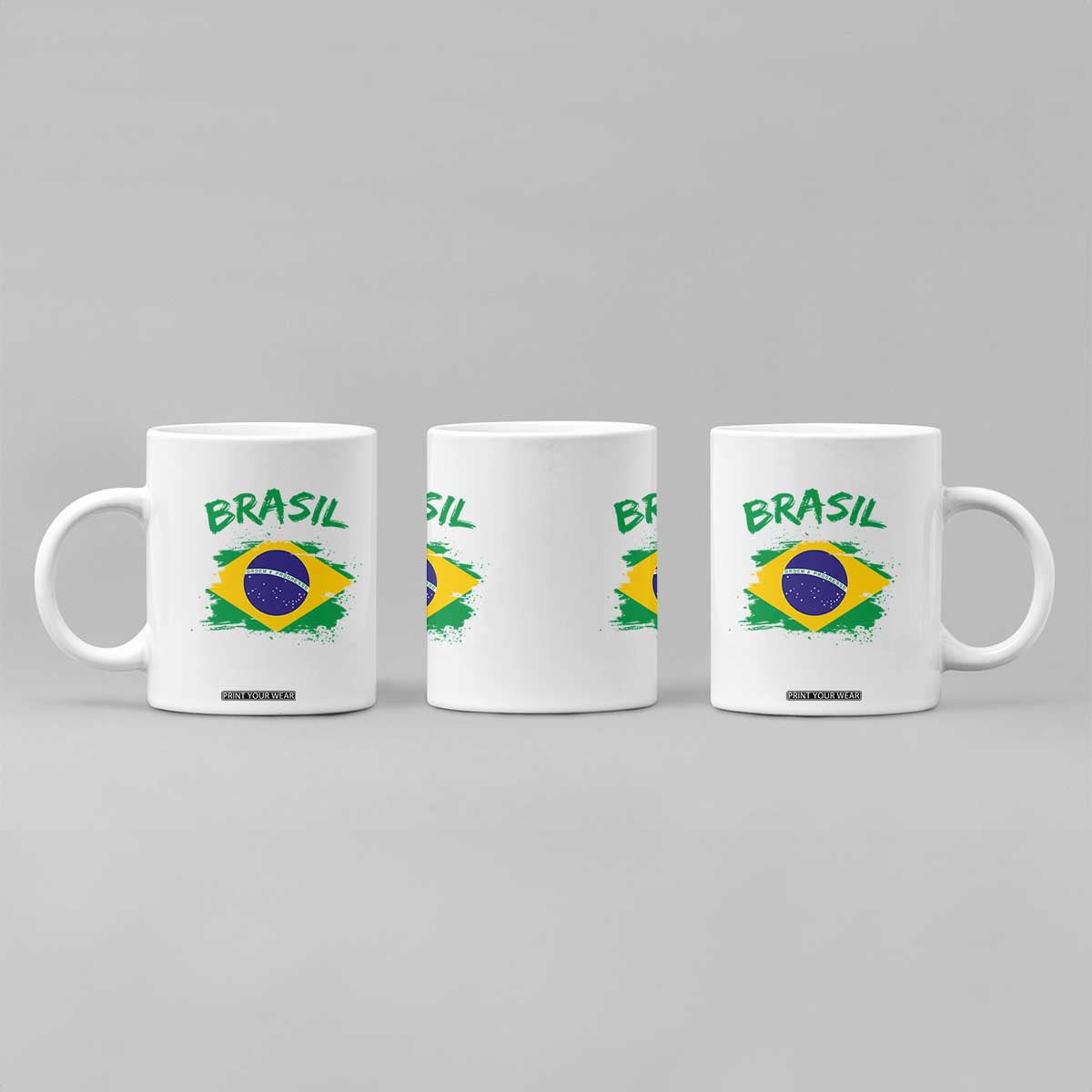 Vintage Brasil Flag Coffee Mug Brazilian Heritage Pride