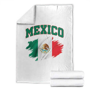 Retro Vintage Mexico Flag Throw Blanket Mexican Pride Gift