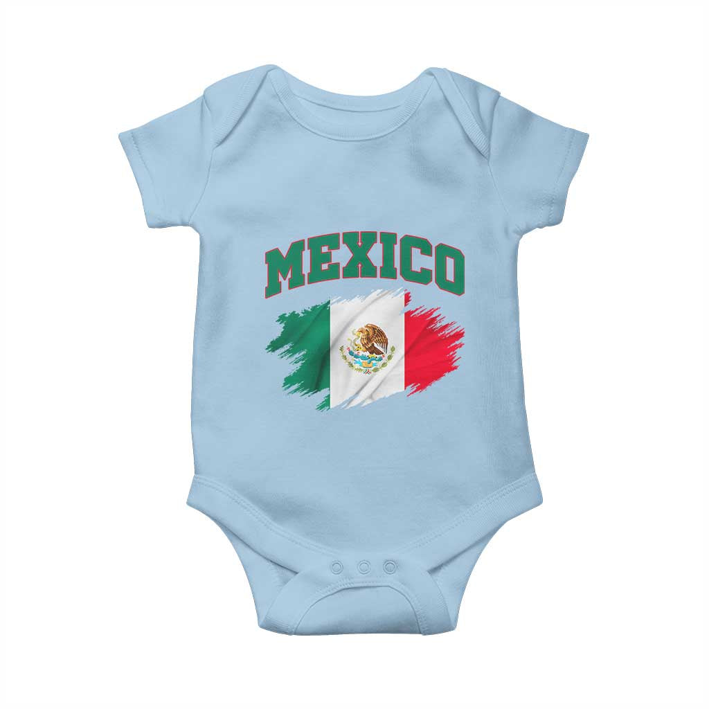 Retro Vintage Mexico Flag Baby Onesie Mexican Pride Gift