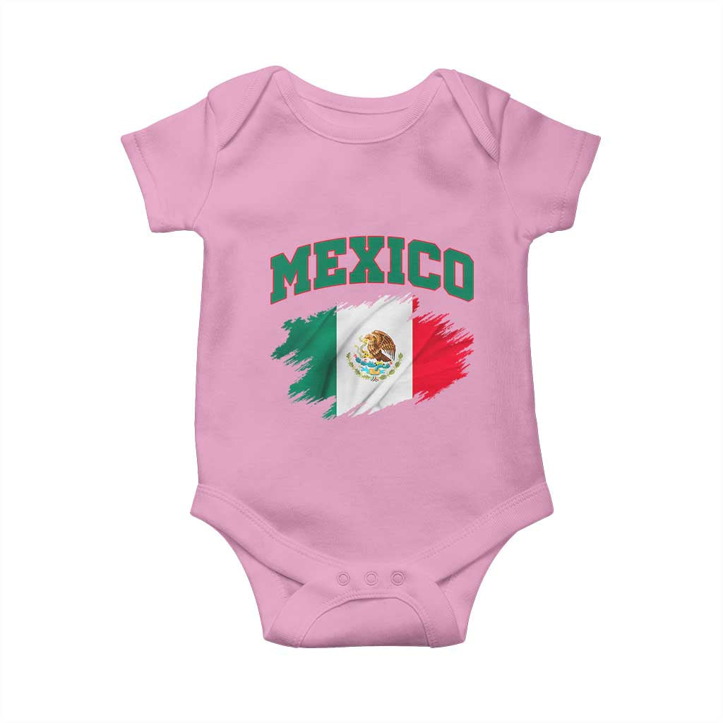 Retro Vintage Mexico Flag Baby Onesie Mexican Pride Gift