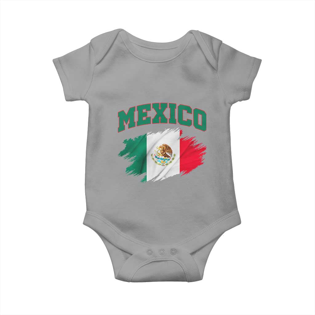 Retro Vintage Mexico Flag Baby Onesie Mexican Pride Gift