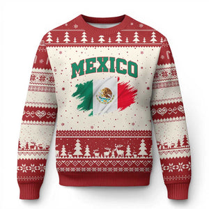 Retro Vintage Mexico Flag Ugly Christmas Sweater Mexican Pride Gift