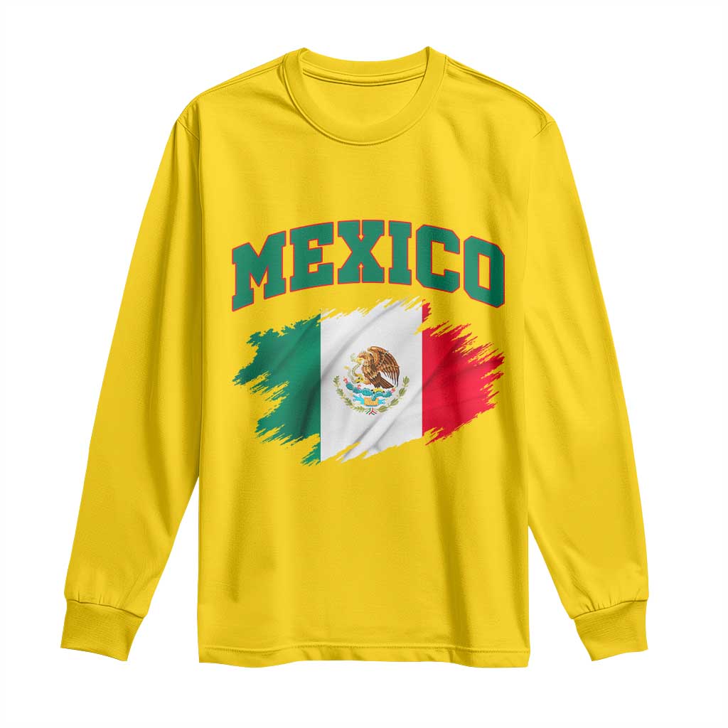 Retro Vintage Mexico Flag Long Sleeve Shirt Mexican Pride Gift