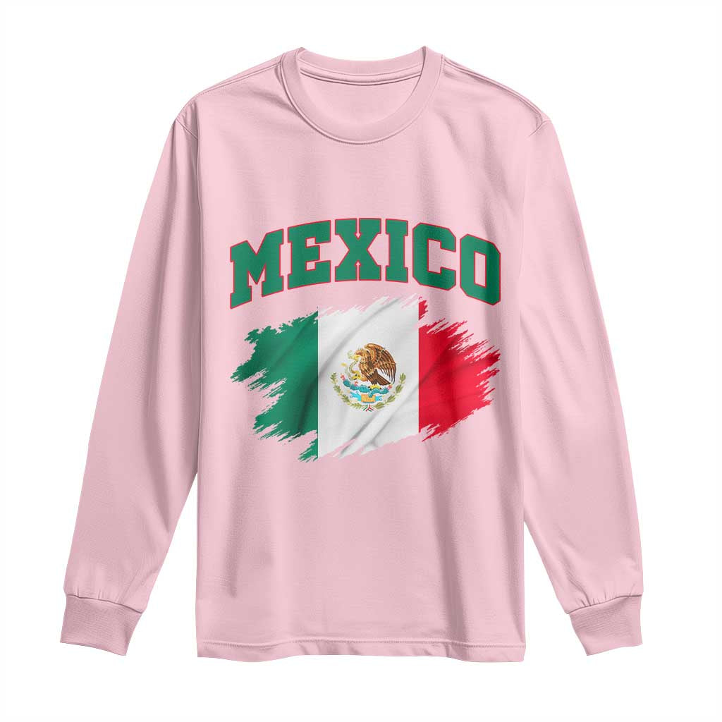 Retro Vintage Mexico Flag Long Sleeve Shirt Mexican Pride Gift