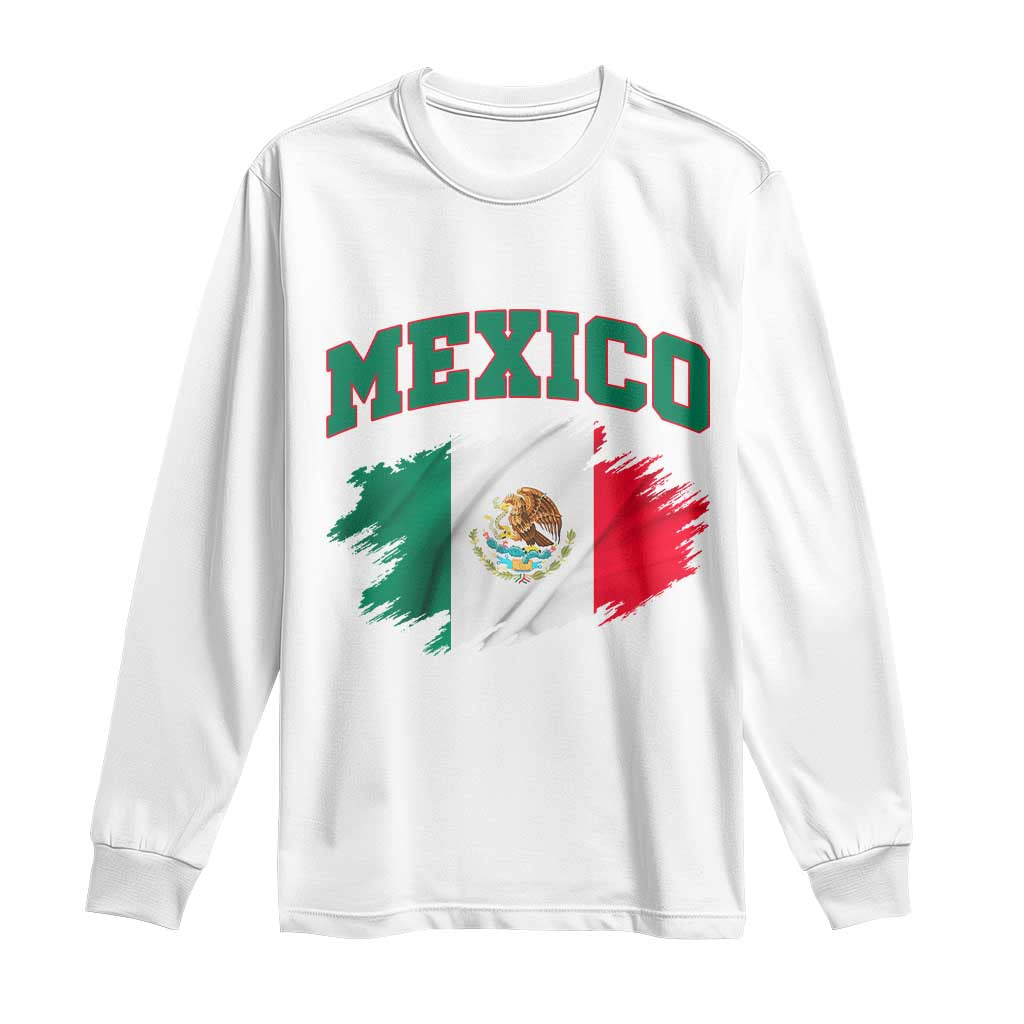 Retro Vintage Mexico Flag Long Sleeve Shirt Mexican Pride Gift