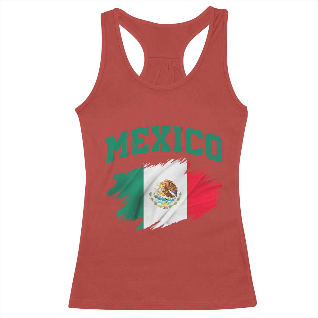 Retro Vintage Mexico Flag Racerback Tank Top Mexican Pride Gift