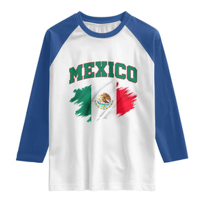 Retro Vintage Mexico Flag Raglan Shirt Mexican Pride Gift