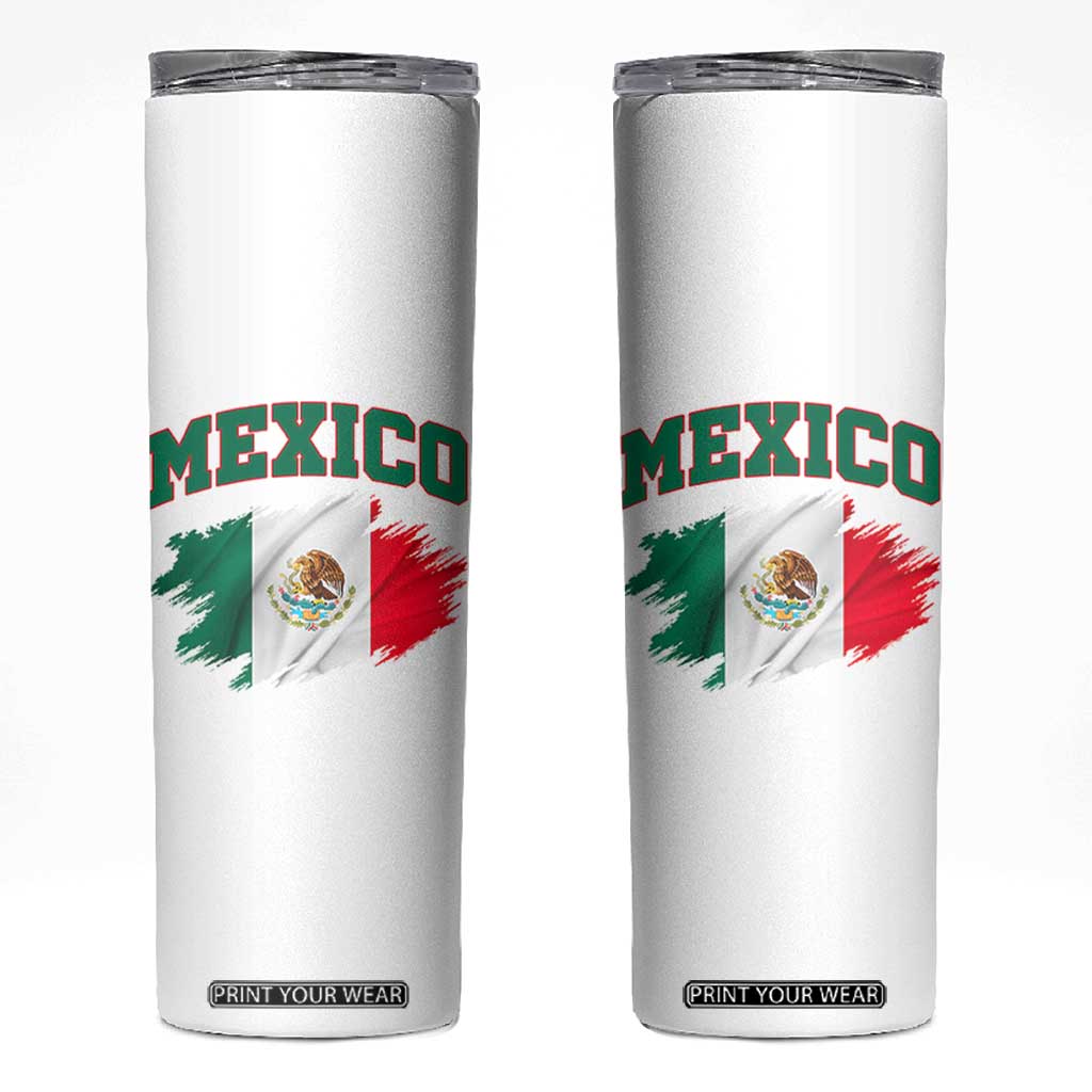 Retro Vintage Mexico Flag Skinny Tumbler Mexican Pride Gift