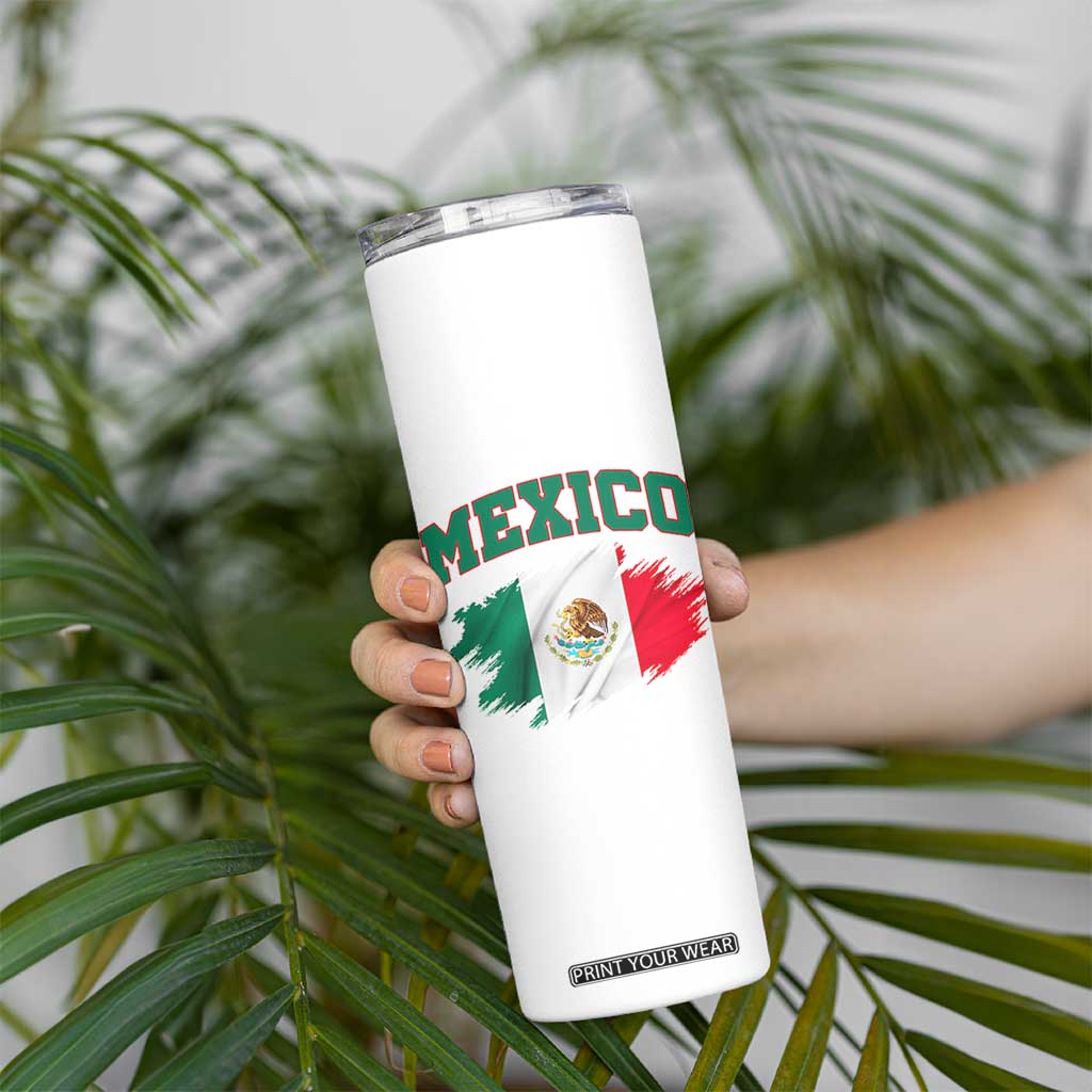 Retro Vintage Mexico Flag Skinny Tumbler Mexican Pride Gift