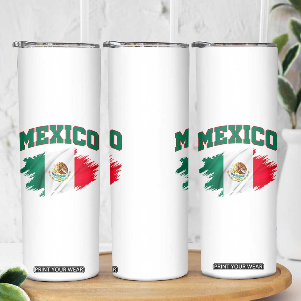 Retro Vintage Mexico Flag Skinny Tumbler Mexican Pride Gift