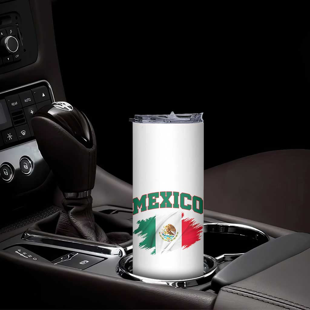 Retro Vintage Mexico Flag Skinny Tumbler Mexican Pride Gift