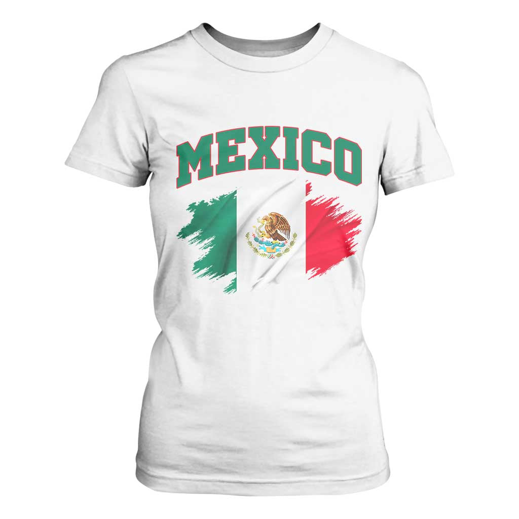 Retro Vintage Mexico Flag T Shirt For Women Mexican Pride Gift