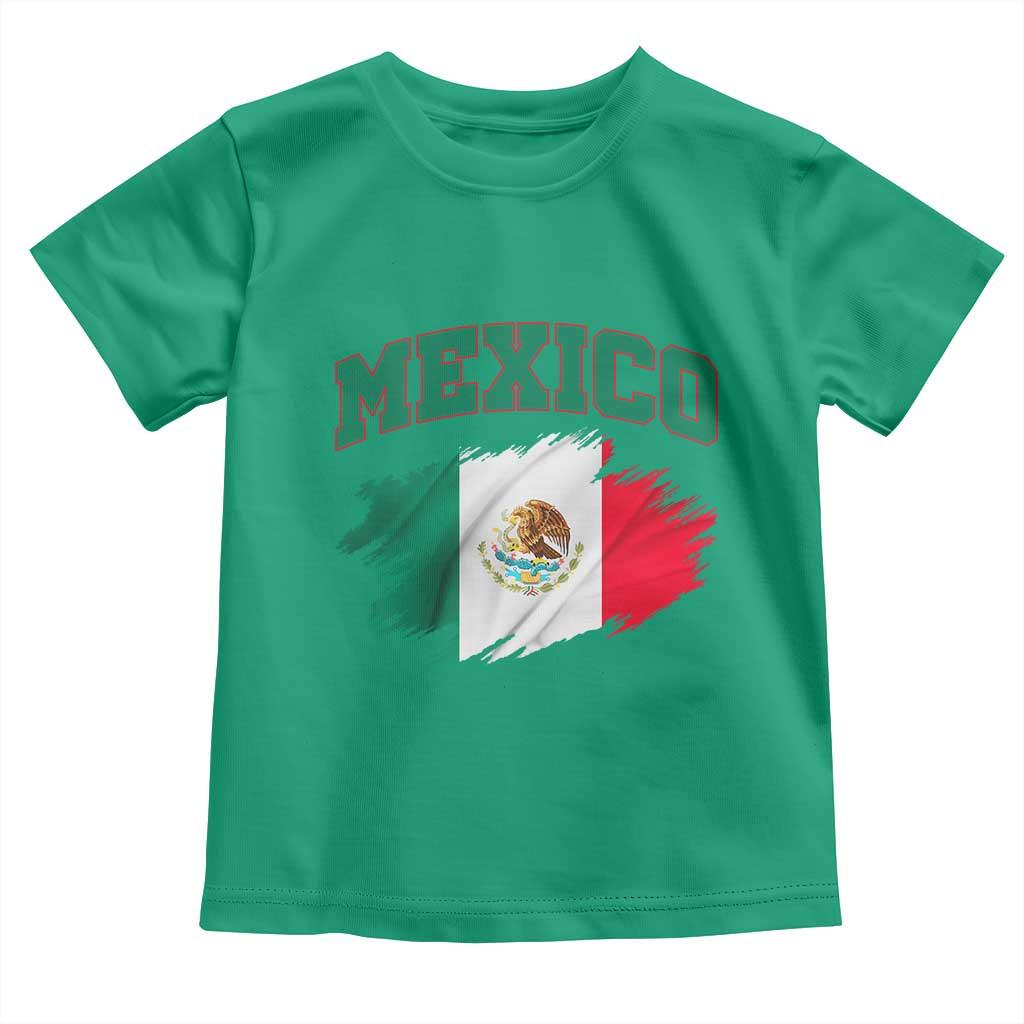Retro Vintage Mexico Flag Toddler T Shirt Mexican Pride Gift