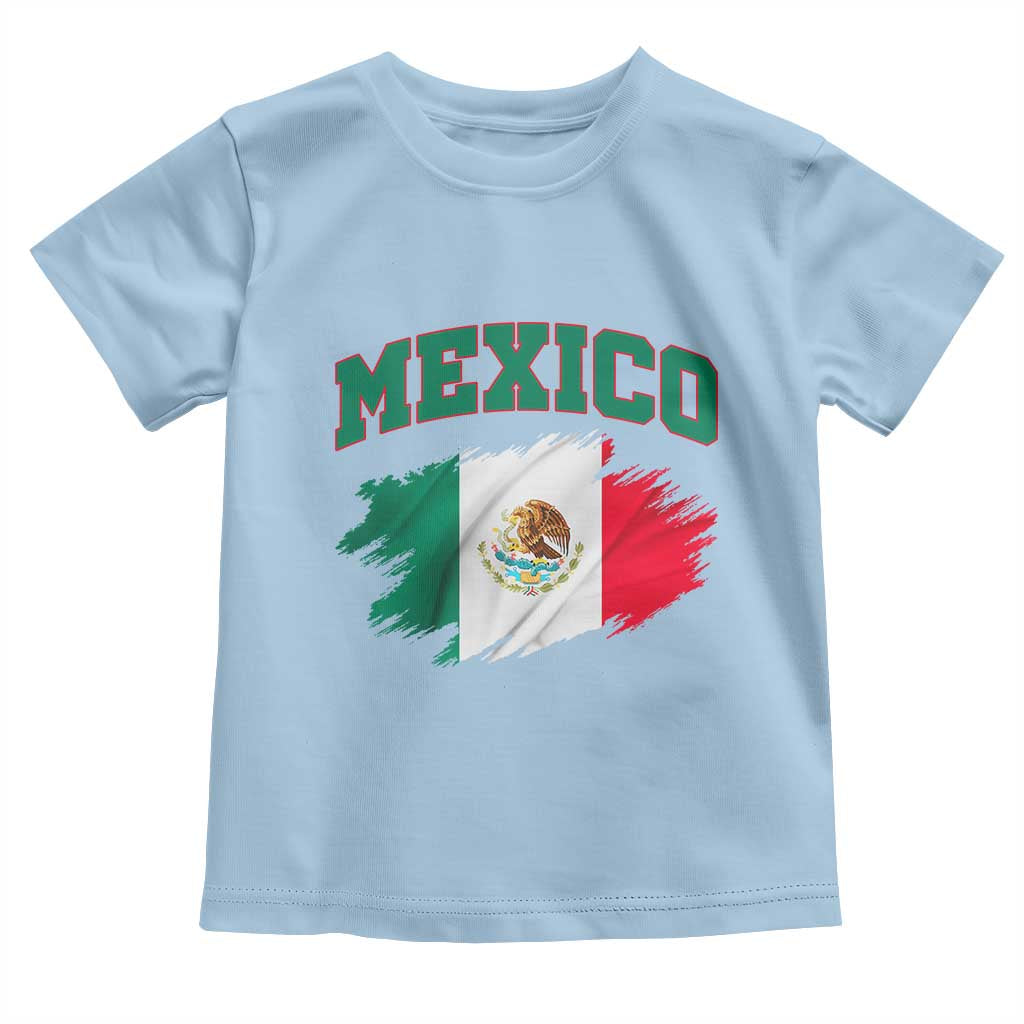 Retro Vintage Mexico Flag Toddler T Shirt Mexican Pride Gift