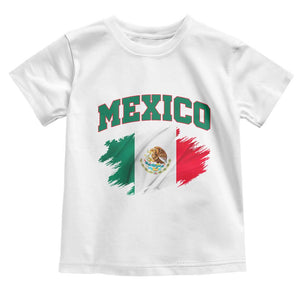 Retro Vintage Mexico Flag Toddler T Shirt Mexican Pride Gift