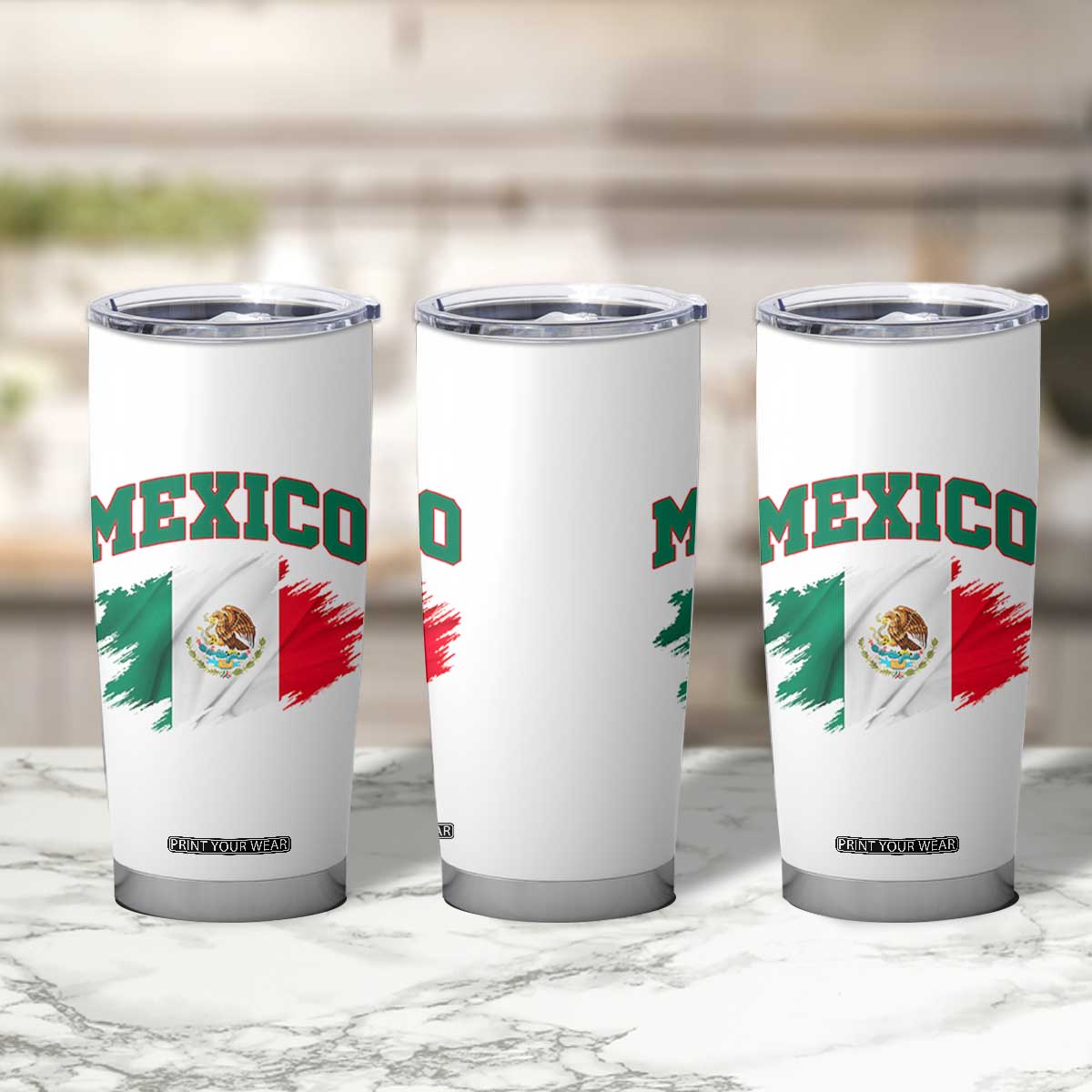 Retro Vintage Mexico Flag Tumbler Cup Mexican Pride Gift