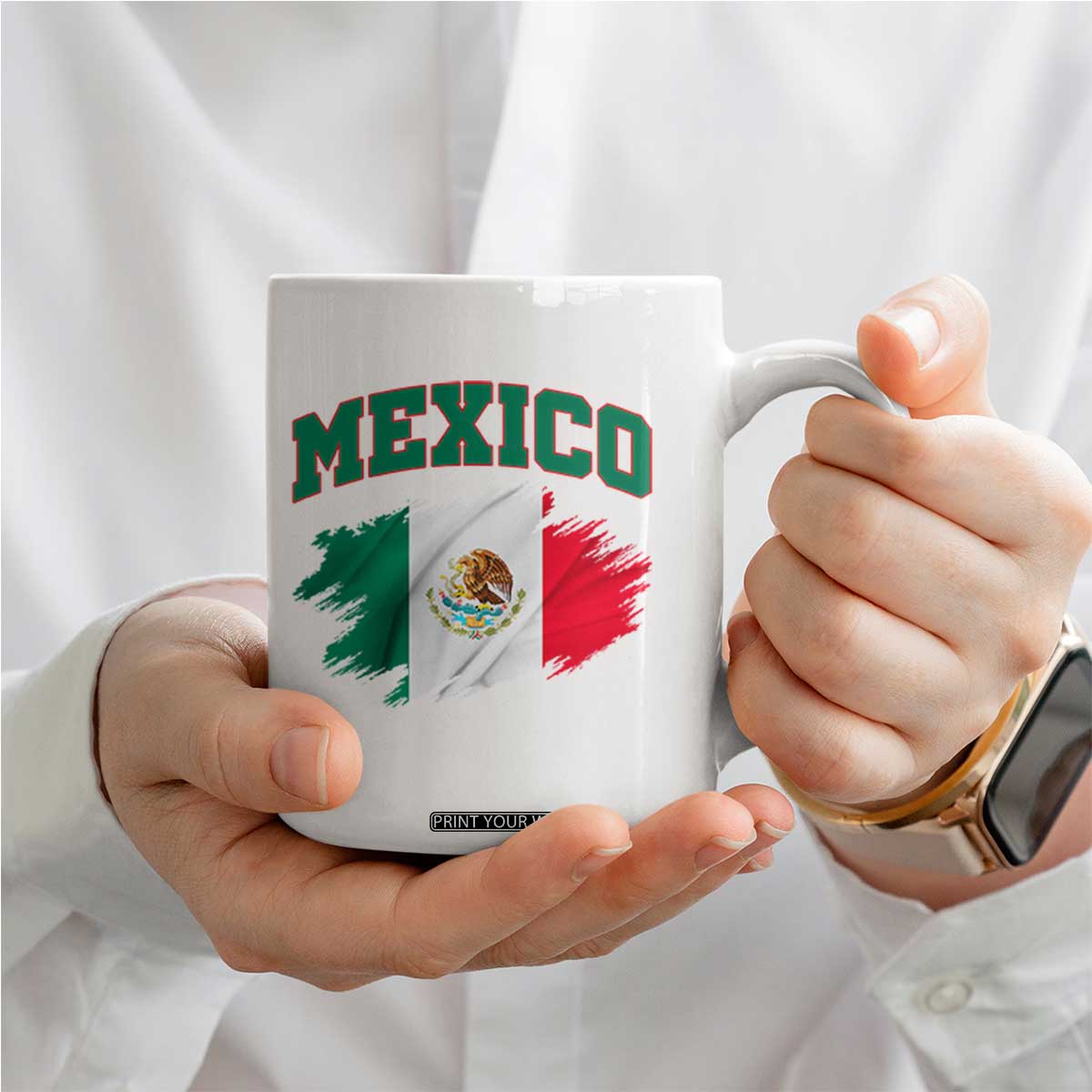 Retro Vintage Mexico Flag Coffee Mug Mexican Pride Gift