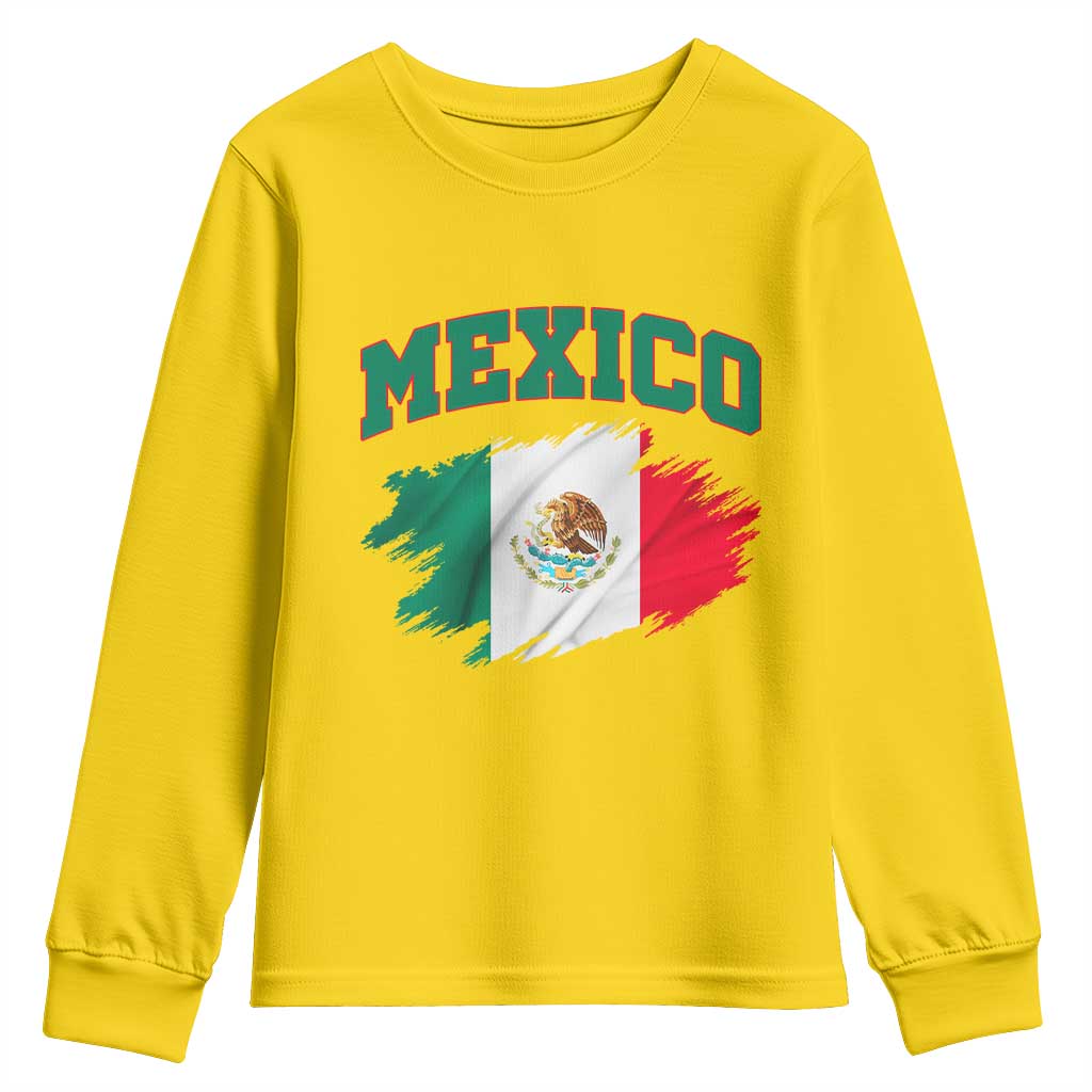 Retro Vintage Mexico Flag Youth Sweatshirt Mexican Pride Gift