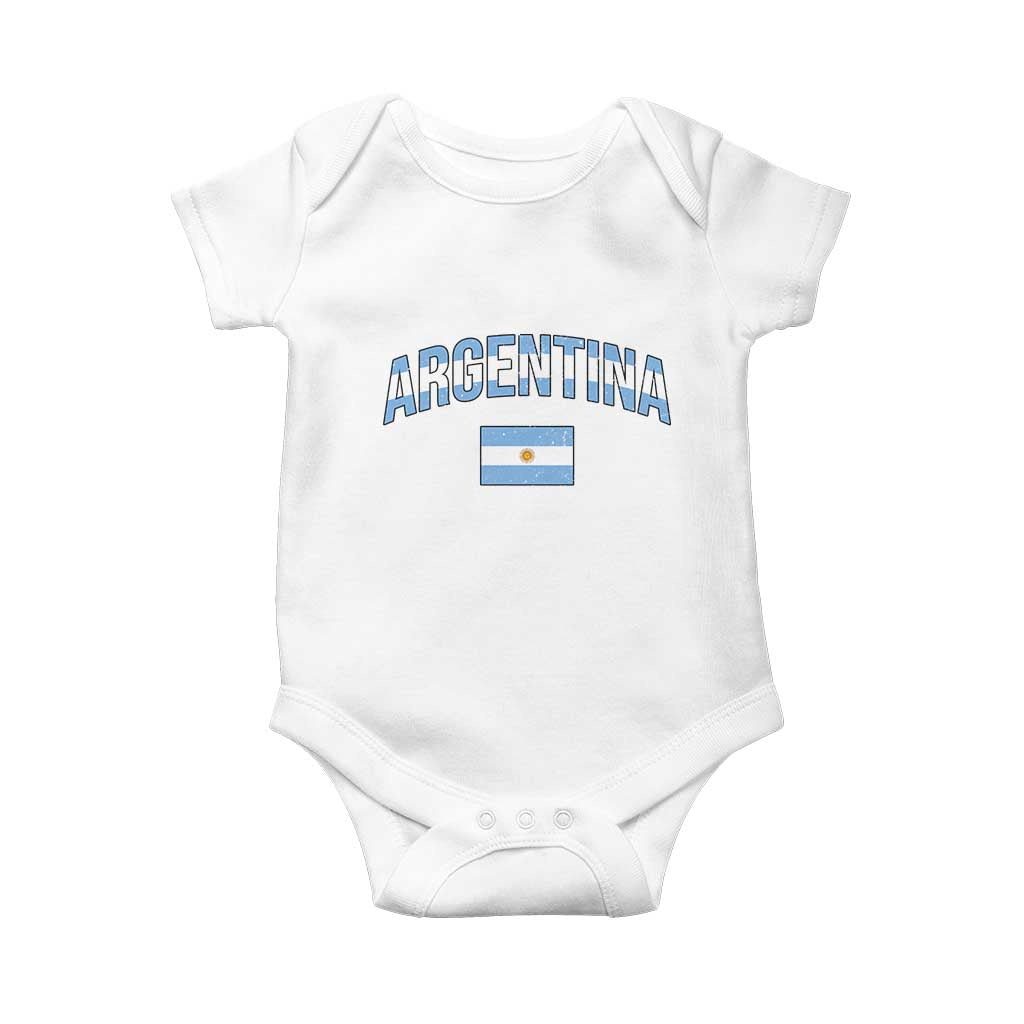 Throwback Argentina Pride Baby Onesie Vintage Flag Heritage Gift TS12 White Print Your Wear