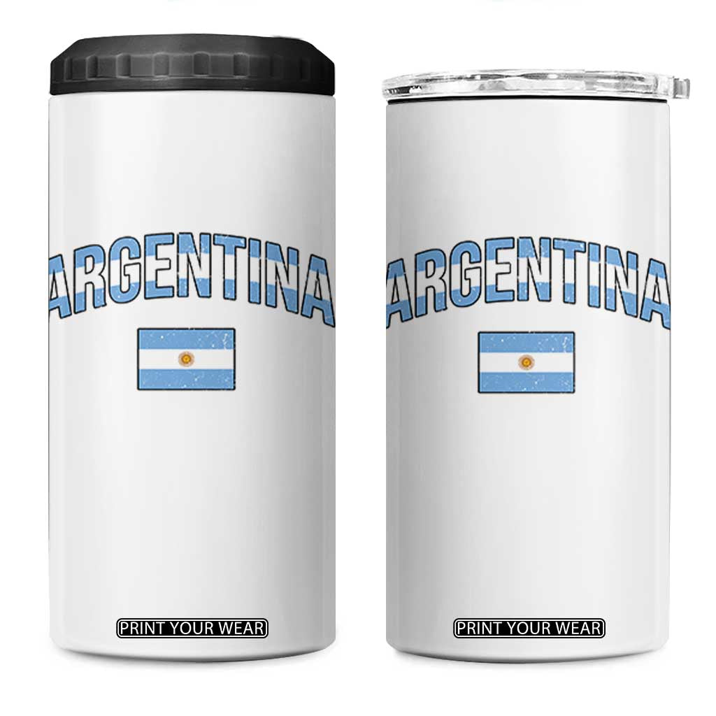 Throwback Argentina Pride 4 in 1 Can Cooler Tumbler Vintage Flag Heritage Gift