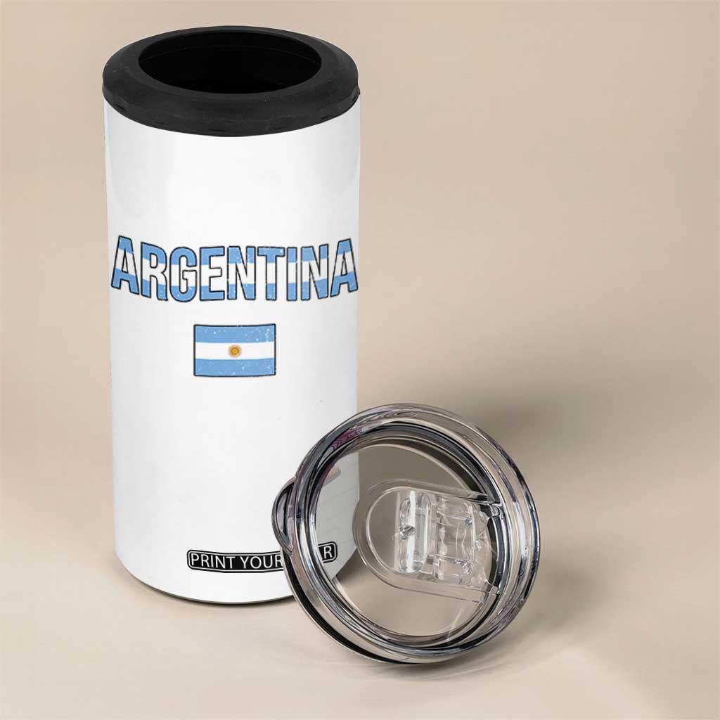 Throwback Argentina Pride 4 in 1 Can Cooler Tumbler Vintage Flag Heritage Gift
