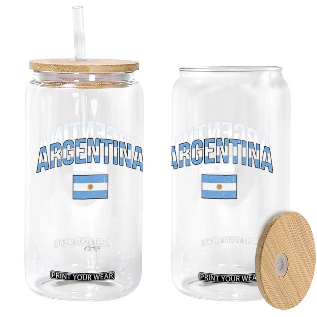 Throwback Argentina Pride Glass Can Vintage Flag Heritage Gift