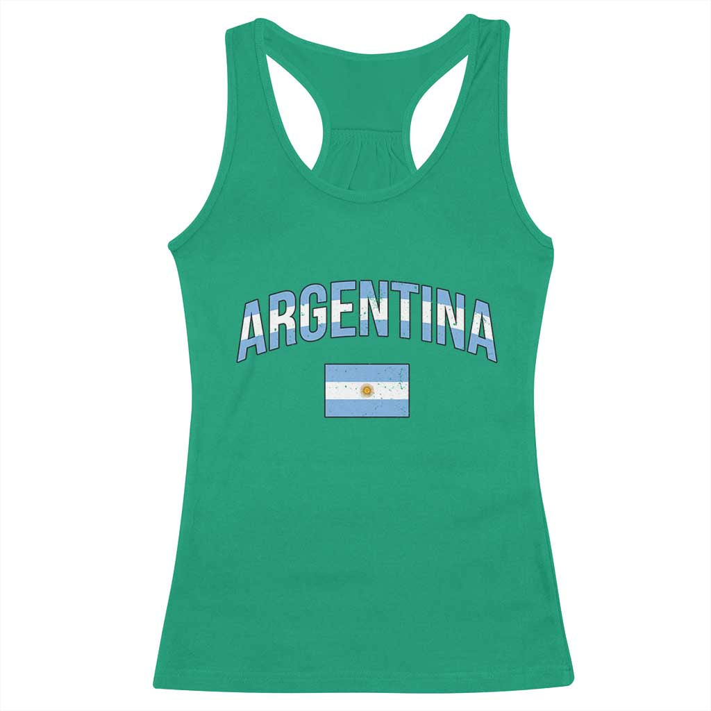 Throwback Argentina Pride Racerback Tank Top Vintage Flag Heritage Gift