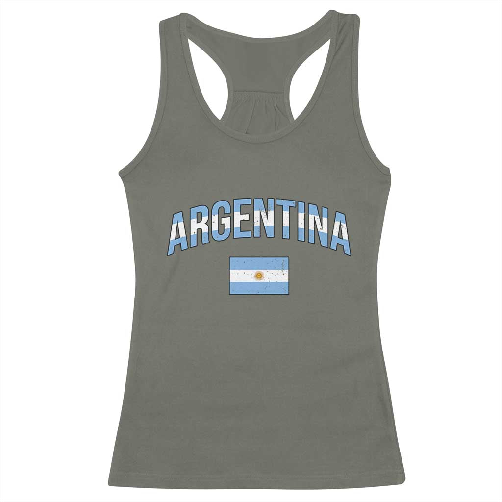 Throwback Argentina Pride Racerback Tank Top Vintage Flag Heritage Gift