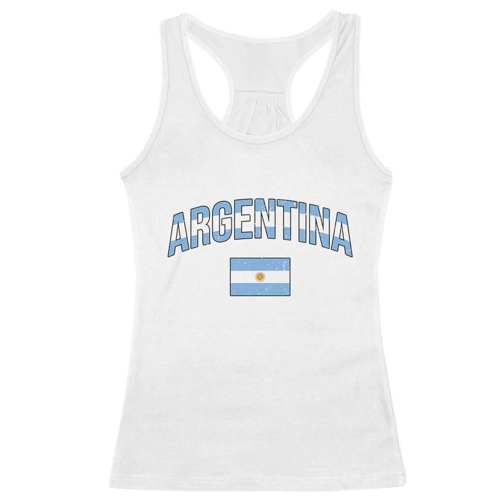 Throwback Argentina Pride Racerback Tank Top Vintage Flag Heritage Gift TS12 White Print Your Wear