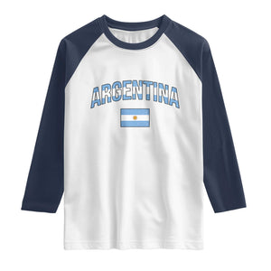 Throwback Argentina Pride Raglan Shirt Vintage Flag Heritage Gift